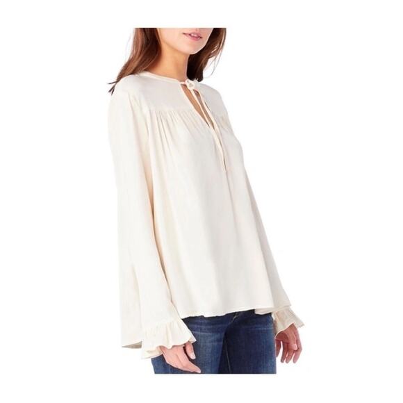 Michael Stars Split Neck Peasant Top - Picture 1 of 14